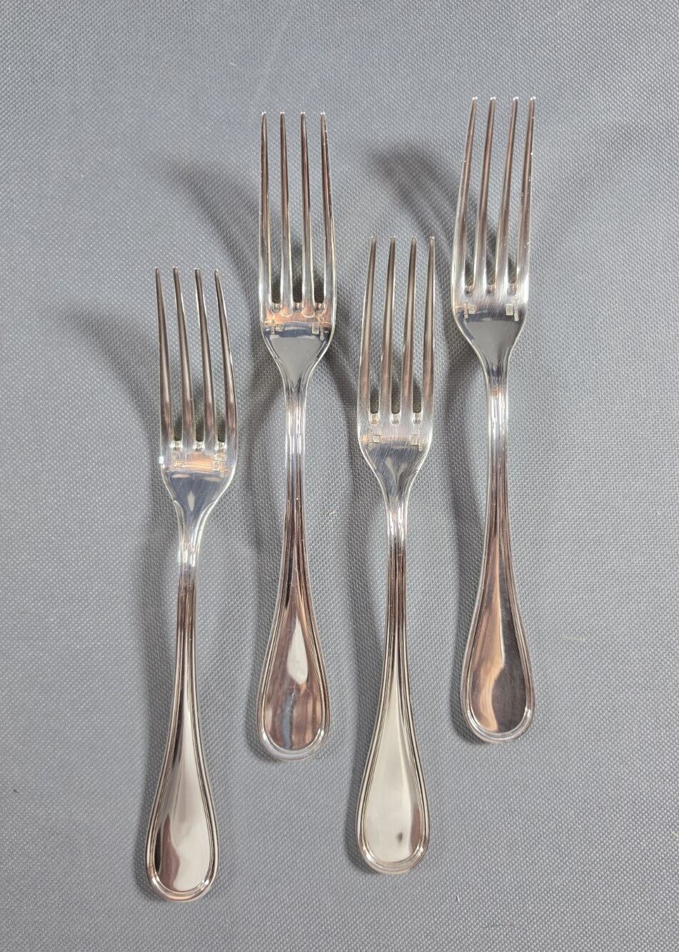 Christofle Albi Silverplate Vintage Luncheon Forks Set of 4 France